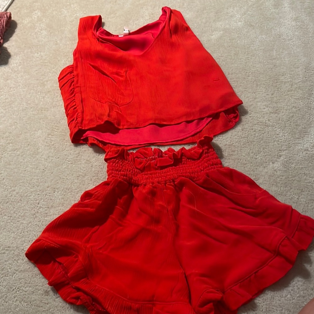 Red Knit Set